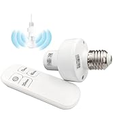 Remote Control Light Bulb Socket, E26/E27 Screw in Adapter and 15/30/60 Min Timer for Closet, Gar...