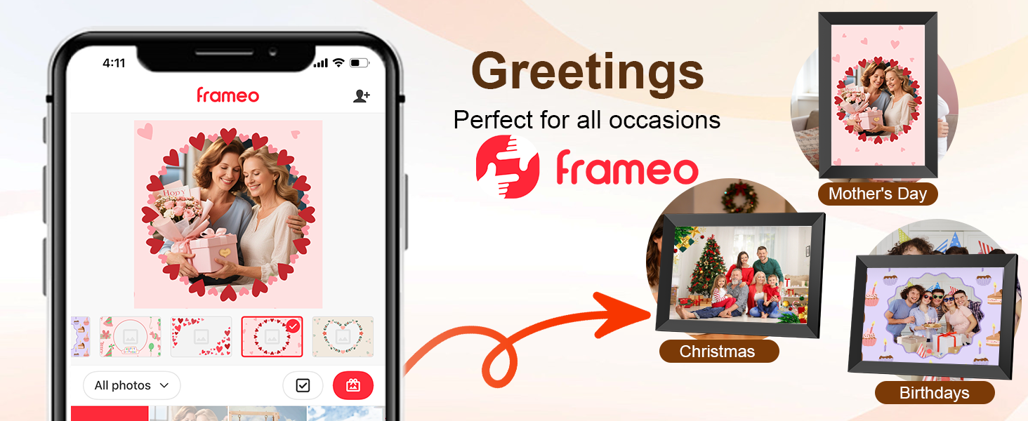 digital picture frame with large display