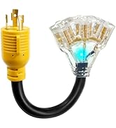 WYM world 30 Amp to 20 Amp 110 Generator RV Adapter Cord, NEMA L5-30P to 3X 5-15R/5-20R Generator...