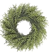 26 inch Norfolk Pine Wreath, Realistic Christmas Wreath for Front Door,Artificial Real Touch Gree...