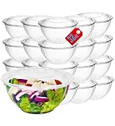 Mr Miracle Clear 32 Ounce Plastic Salad Bowls with Snap-On Lids. Pack 50. Airtight Disposable Sal...