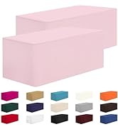 CXPSINC 2 Pack Fitted Table Clothes-48 x 24 Inch Rectangle Tablecloths for 4 Foot Tables, Washabl...