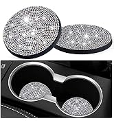 Tyhaui 2 Pack Bling Car Cup Holder Coasters, 2.75 Inch Full Crystal Rhinestone Car Cup Holder Ins...