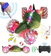 Terucle Dinosaur Remote Control Car, 2.4Ghz 4WD RC Cars with Dinosaur Sounds &amp; Light Music, Gravi...