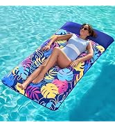 SLOOSH Inflatable Pool Floats Raft - XL Fabric Covered Pool Mat Lounger Floaties for Adults, Ultr...