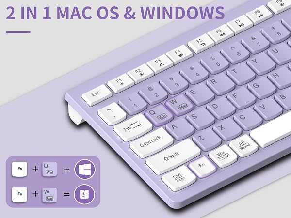 wireless keyboard and mouse combo purple 8
