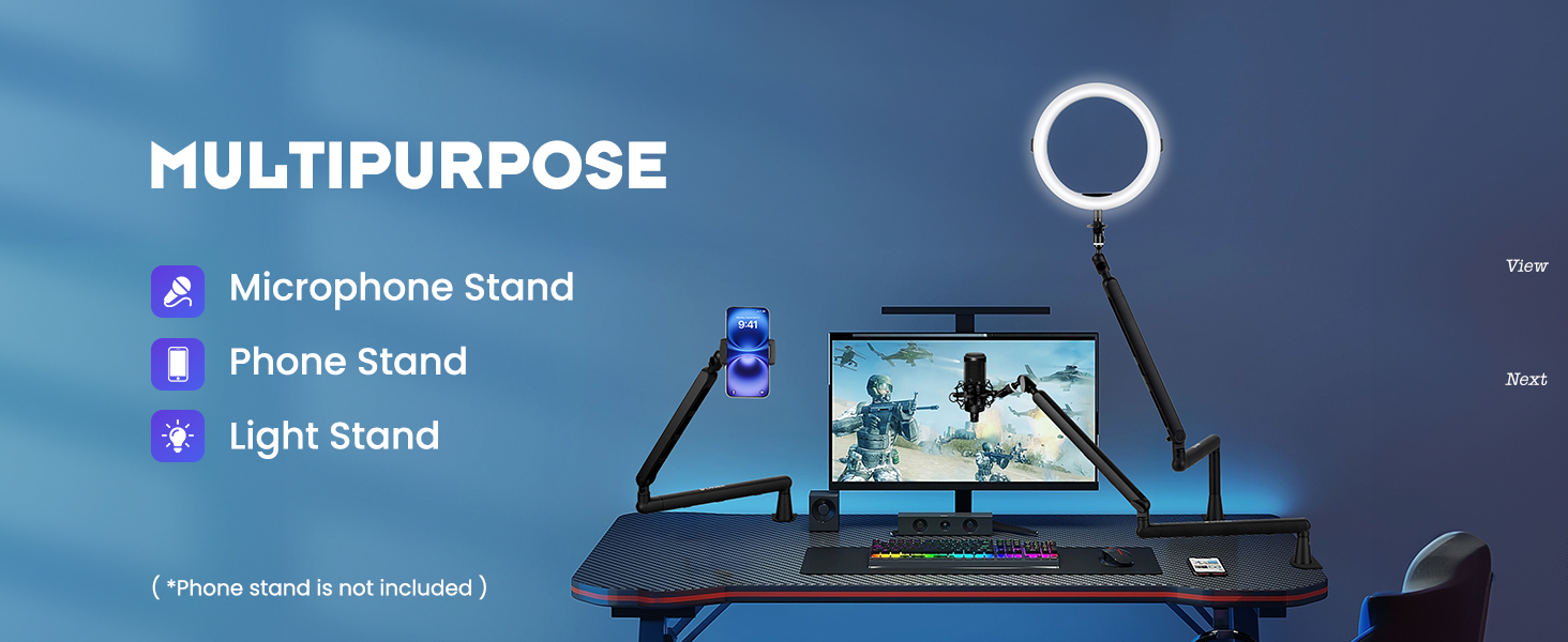 mic desk stand manage cables