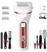 Electric Foot Callus Remover with 10000 RPM Motor and 3-Speed Settings, Foot File Kit with LED Li...