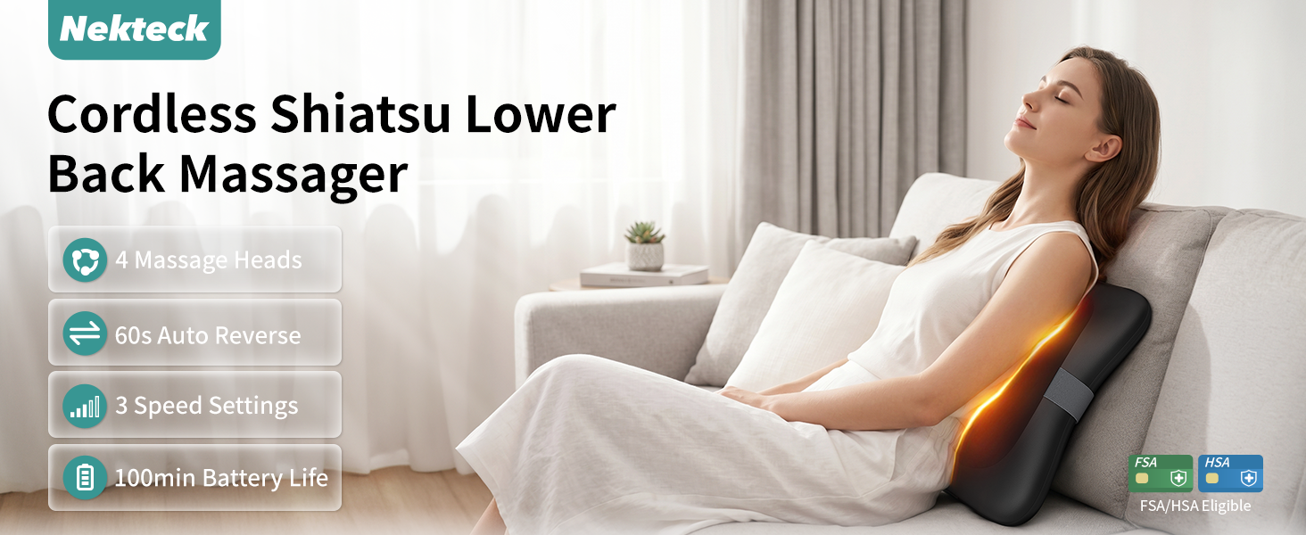 Cordless Shiatsu Lower Back Massager