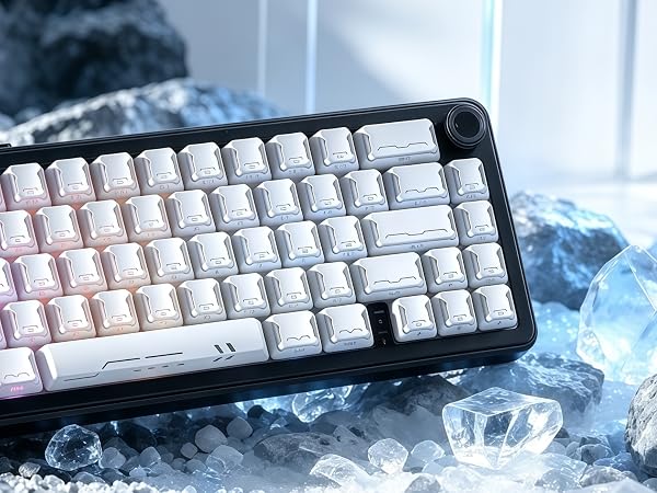 Shine Through keycaps Set,Double Shot PBT keycaps Mecha Armor