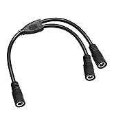 3-Pack 18AWG DC 5.5mm x 2.1mm 12V/24V DC Power Splitter Cable, 1 Female to 2 Female for CCTV Surv...