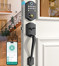 Smart WiFi Door Lock Set: HEANTLE Keyless Entry Front Door Lock Fingerprint Electronic Digital Keypa...
