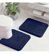 HUXMEYSON Bathroom Rugs Set 2 Piece, Ultra Absorbent Chenille Non Slip Bathroom Mat Set - 20'' x ...