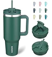 BJPKPK 40 oz Stainless Steel Tumbler With Handle Insulated Tumblers With 2 Straw Travel Coffee Mu...