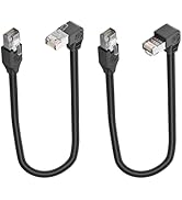 LANMINGLEL Short 90 Degree Cat5e Ethernet Cable Cat 5e LAN Extended Cable RJ45 Male to Male Netwo...