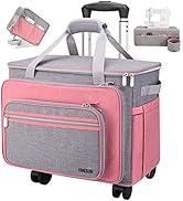 FINESUN Sewing Machine Case with Wheels, 3 in 1 Foldable Deluxe Rolling Sewing Machine Carrying B...