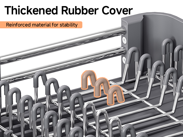 Expandable Dish Drying Rack for Kitchen Counter, Extendable Dish Rack with Drainboard