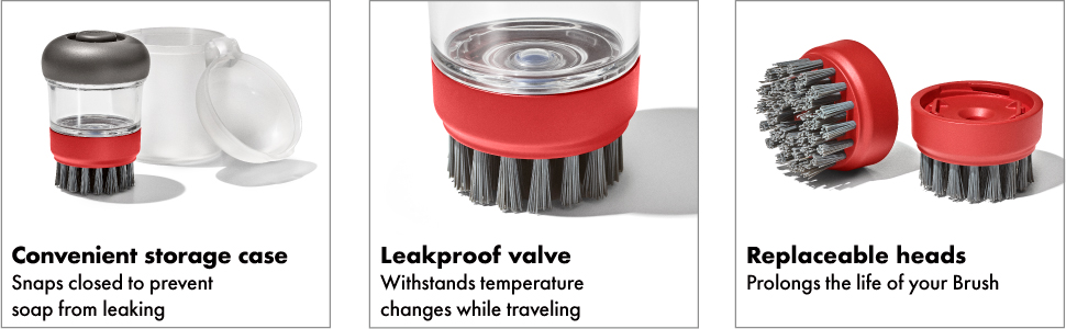 9209700 OXO Outdoor Soap Dispensing Dish Brush with Storage Case