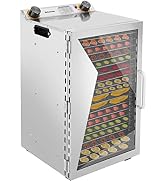 Food Dehydrator 18 Stainless Steel Trays Freeze Dry Machine, 110V Dehydrator Machine with Adjusta...