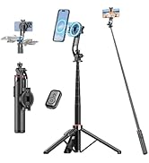 Magnetic Selfie Stick Tripod for iPhone, 51" Phone Tripod Compatible with Magsafe, Travel Selfie ...