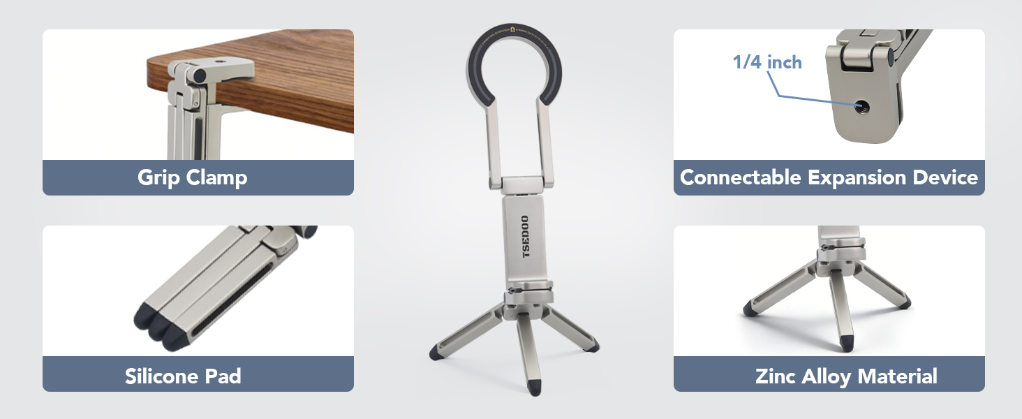 Grip Clamp,Connectable Expansion Device,Silicone Pad,Zinc Alloy Material