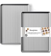 HONGBAKE Aluminum Cookie Sheets for Baking, 2-Pack Commercial Quality Half Sheet Pan, Baking Shee...