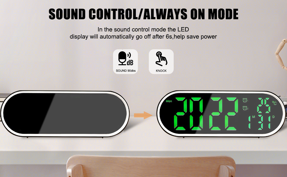 Large Display Digital Alarm Clock