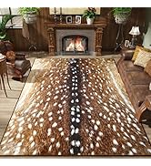 Amearea Premium Deer Rug for Living Room, 4x6 Feet Animal Print Rug for Bedroom, Machine Washable...