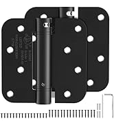 AmzGod Self Closing Door Hinges 4 Inch, Matte Black Spring Loaded Hinges 5/8'' Radius Corners, Ad...