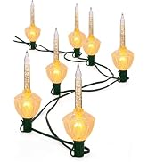 Xingzd 8.8Ft Christmas Bubble Lights with 9+1 5W Gold Glitter Bulbs | C7/E12 Candelabra Base, UL ...