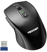 TECKNET Wireless Mouse, 6-Level Adjustable 4800 DPI Computer Mouse, 2.4G USB Cordless Mouse, Mous...