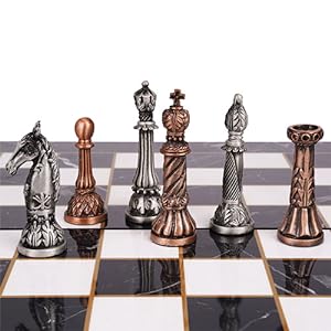 Retro Metal Chess Set for Adults and Kids