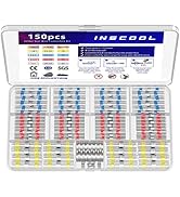 150pcs Seal Wire Connectors, Heat Shrink Self Solder Connectors, Waterproof Butt Splice Wire Term...