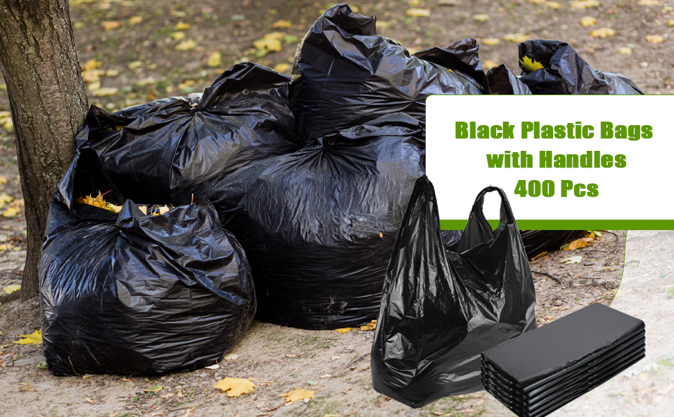 Black Plastic Bags with Handles