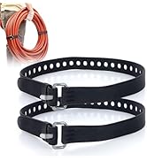 PSLER 2 Pack Heavy-Duty Silicone Utility Straps - 28inch Adjustable Rubber Tie Down Straps with A...
