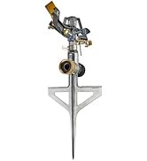 Lawn Pulsating Impact Sprinkler 300009, Medium Duty on Large Spike, Adjustable to 360 Degrees by ...