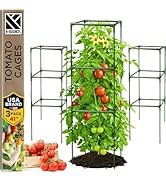 Tomato Cage Square - Large Trellis Stakes and Plant Support Structures for Vegetables and Climbin...