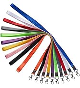YOUOWO Lanyard for keys 10 Pack Neck Office white lanyards Colors Royal Blue Black Apple green re...