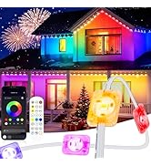 CCILAND 50Ft Permanent Outdoor Lights, 30 LED Eternity RGB&amp;IC Smart Eaves Lights with Remote App ...