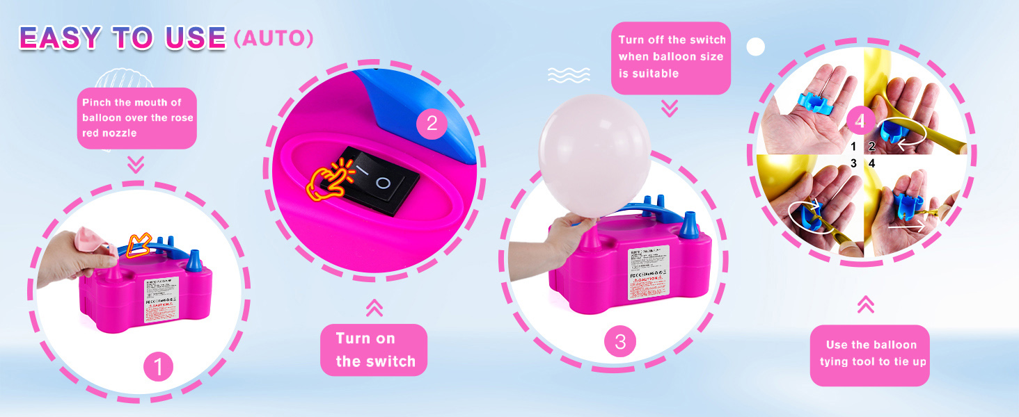 Electric Balloon Pump, Portable Electric Balloon Blower Machine Balloon Air Pump
