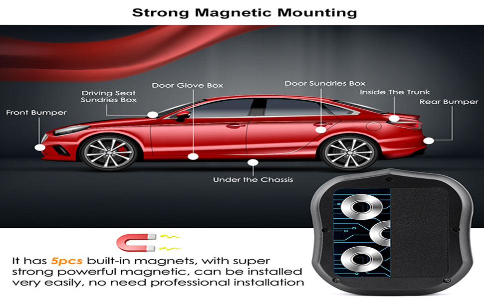 Strong magnetic car GPS locator No subscription required No monthly fee