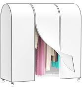 Zilink 60'' Garment Rack Cover Dustproof Clothes Rack Cover Breathable Garment Bags Protector War...