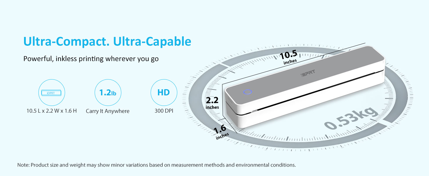 inkless Portable Printer for Travel, Wireless Thermal Printer