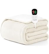 Homemate Heated Blanket Electric Throw - 50"x60" Heating Blanket Throw 1/2/4/6/8 Hours Auto-Off 1...