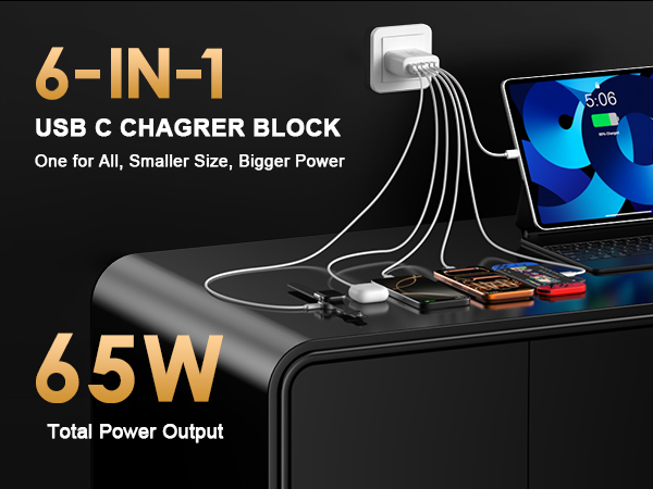 65w usb c wall charger for multi devices