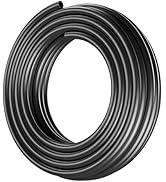 50ft 5/8” PVC Garden Hose, Black High Strength Flexible Water Hose-Versatile for Gardening, Agric...
