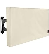 Outdoor Waterproof and Weatherproof TV Cover for 52 to 55 inch Outside Flat Screen TV - Beige Cov...