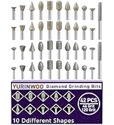 46-Grit &amp;120-Grit Diamond Grinder Bit 1/8" Shank Compatible with Dremel Rotary Tool, 42Pcs Stone ...