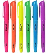 EXTRIC Highlighters, 6 pk. Highlighter- Pen Style Fluorescent Highlighters Assorted Colors, Chise...