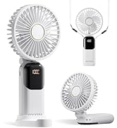 GOCKERA 2024 Innovative Portable Handheld Fan, 4200mAh Battery Operated Fan with Base, 5 Speeds S...